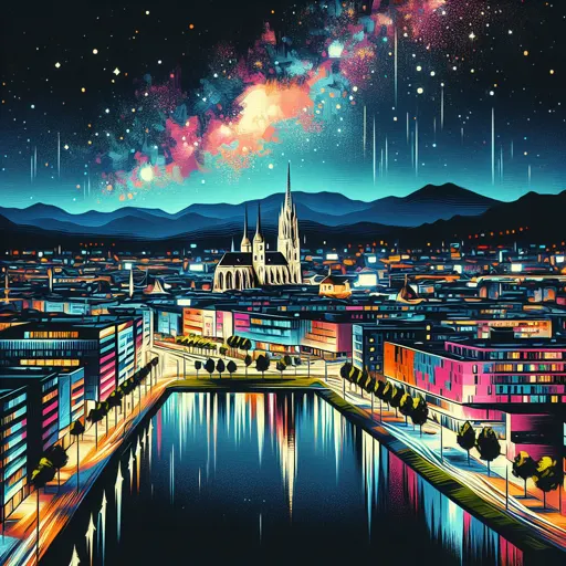 Illustration of Klagenfurt am Wörthersee at night
