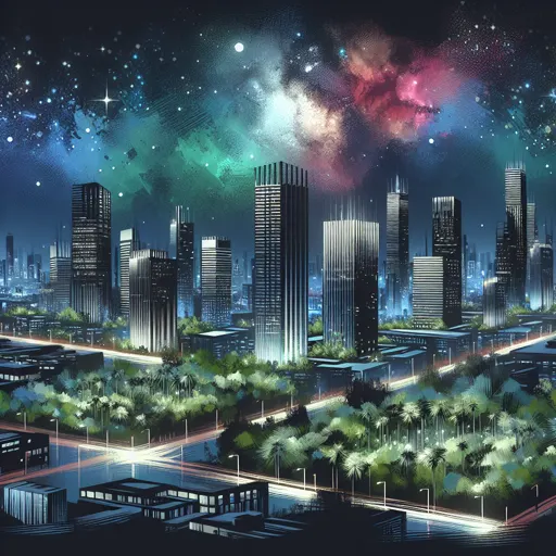 Illustration of Klaipeda at night