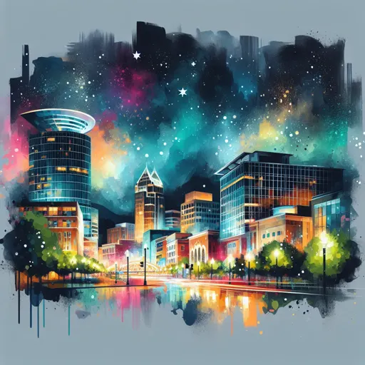 Illustration of Knoxville at night