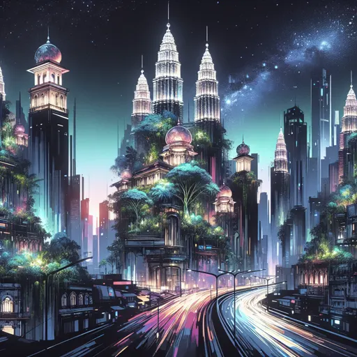 Illustration of Kuala Lumpur at night
