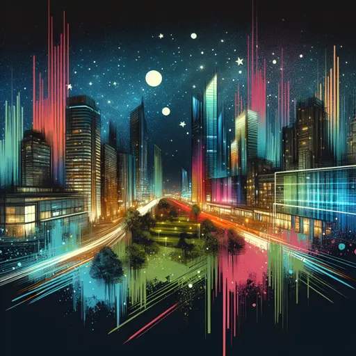 Illustration of Lafayette at night