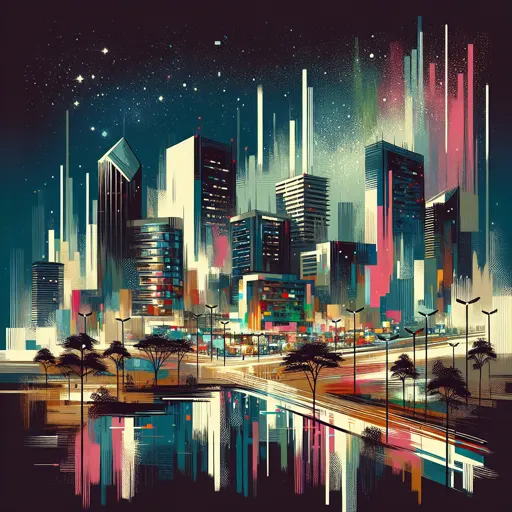 Illustration of Lagos at night