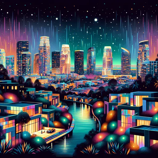 Illustration of Laguna Niguel at night