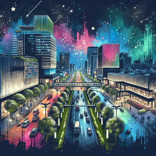Illustration of Lahore at night