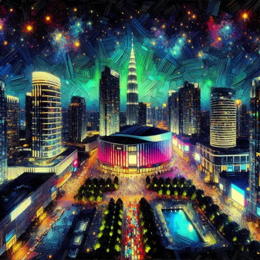 Illustration of Lancaster at night