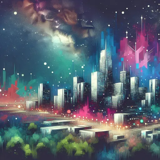 Illustration of Las Cruces at night