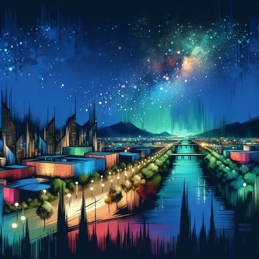 Illustration of Le Bourget-du-Lac at night