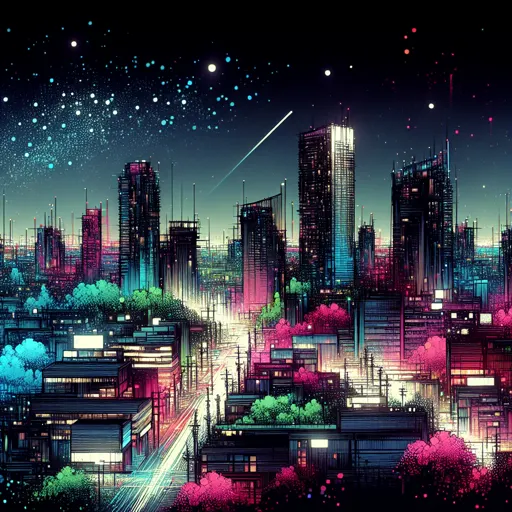 Illustration of Leesburg at night