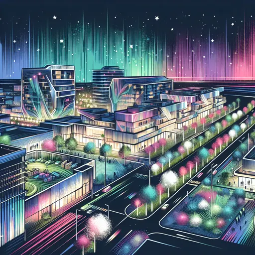 Illustration of Limassol at night