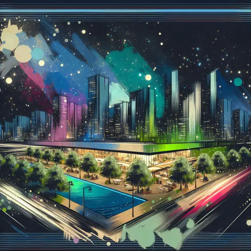 Illustration of Linkoping at night