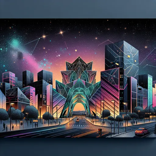 Illustration of Lisbon at night