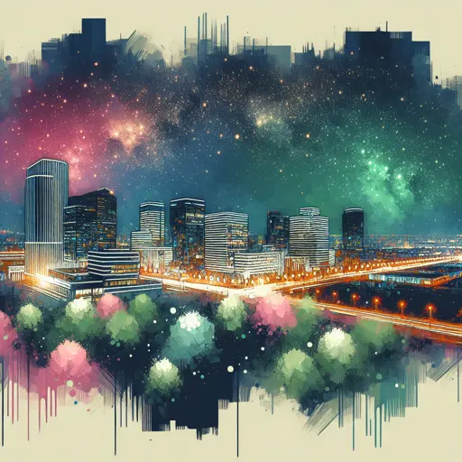 Illustration of Little Rock at night