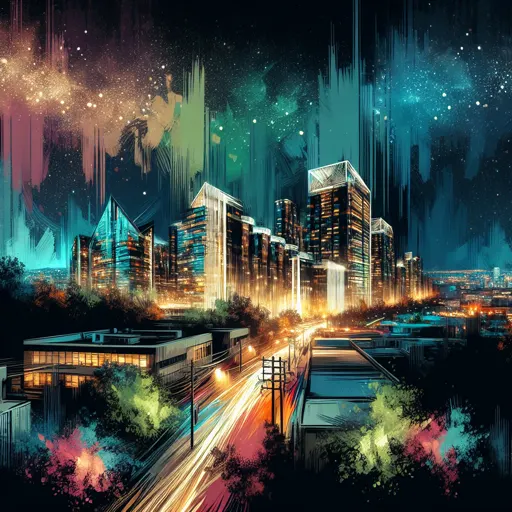 Illustration of Ljubljana at night
