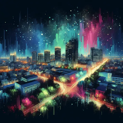 Illustration of Los Angeles Area at night