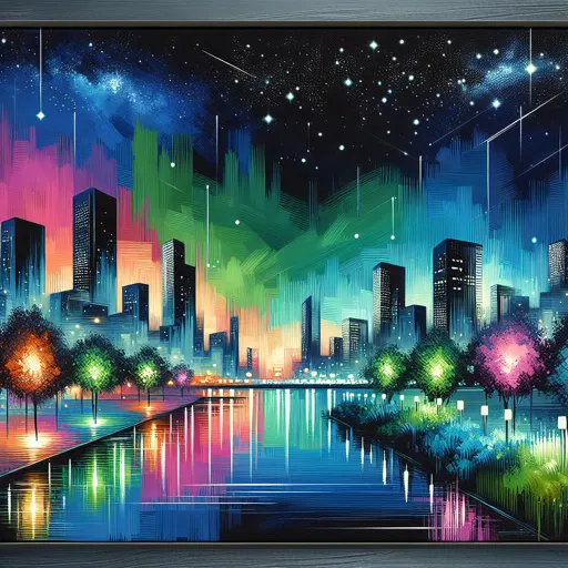 Illustration of Louisville at night