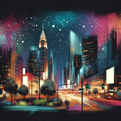 Illustration of Luanda at night