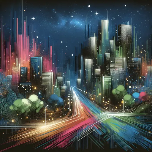 Illustration of Lubbock at night