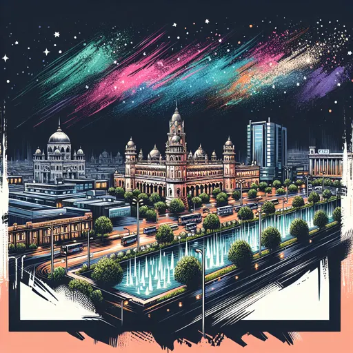 Illustration of Lucknow at night