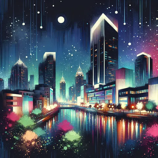 Illustration of Lund at night
