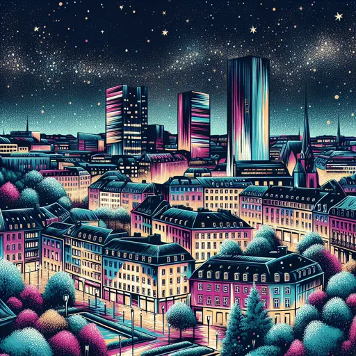 Illustration of Luxembourg City at night