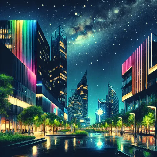 Illustration of Lviv at night