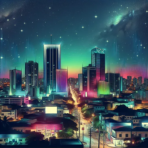 Illustration of Maceio at night