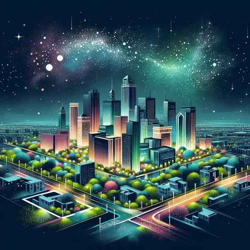 Illustration of Madurai at night
