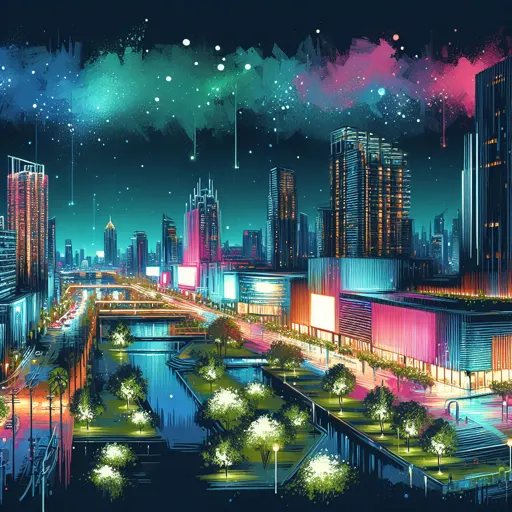 Illustration of Managua at night