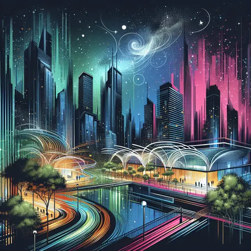 Illustration of Manassas at night
