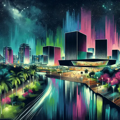 Illustration of Manaus at night