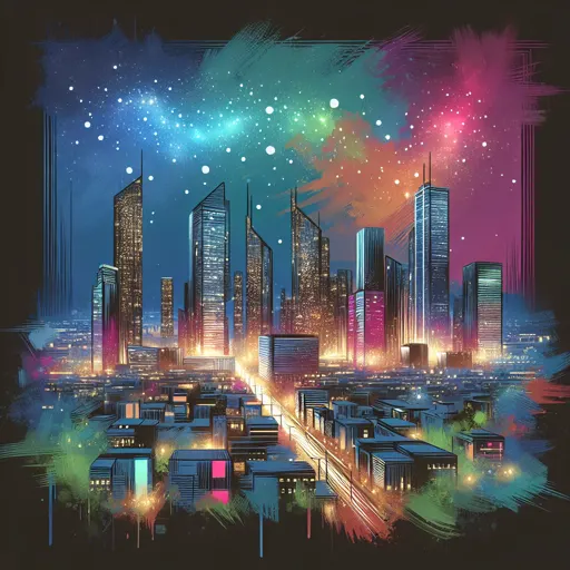 Illustration of Maputo at night