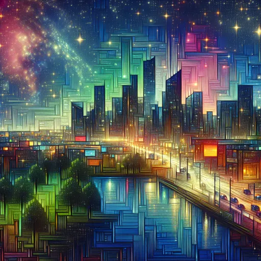 Illustration of Marbella at night