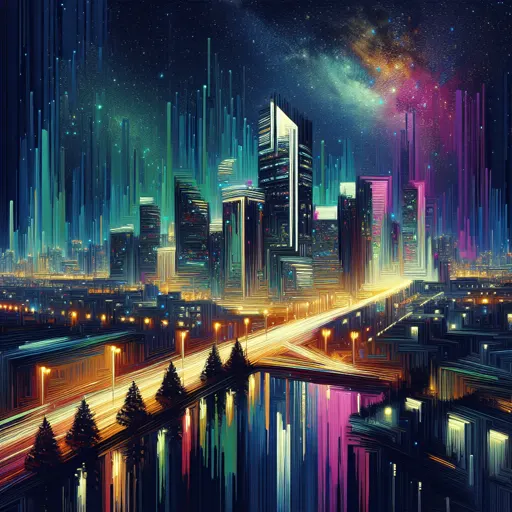 Illustration of Marietta at night