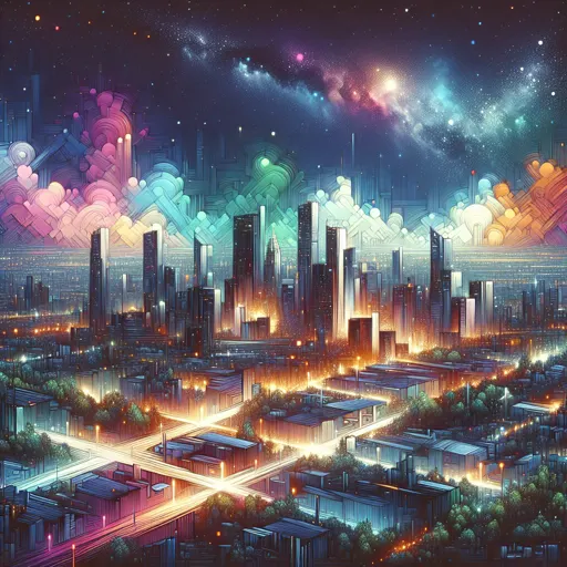 Illustration of Maringá at night