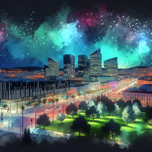 Illustration of Marseille at night