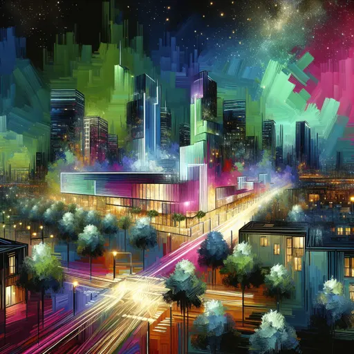 Illustration of Mecca at night