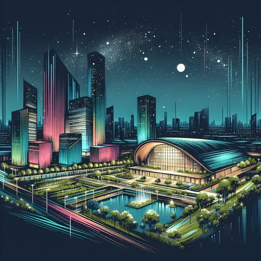 Illustration of Medan at night