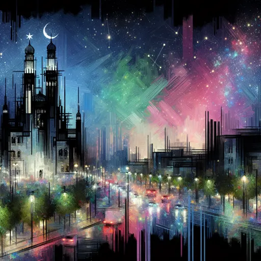 Illustration of Medina at night