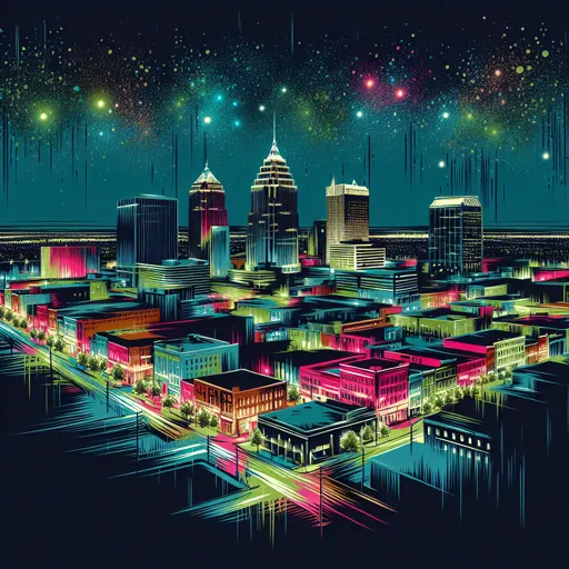 Illustration of Memphis at night
