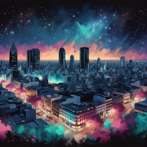 Illustration of Mendoza at night
