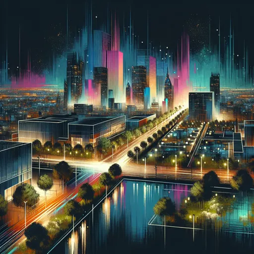 Illustration of Metz at night