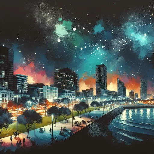 Illustration of Miami Area at night