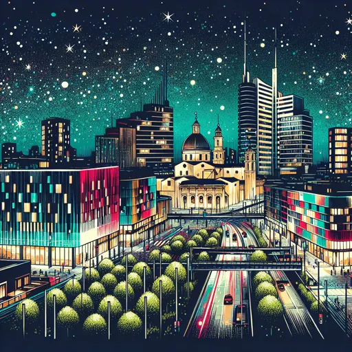 Illustration of Modena at night