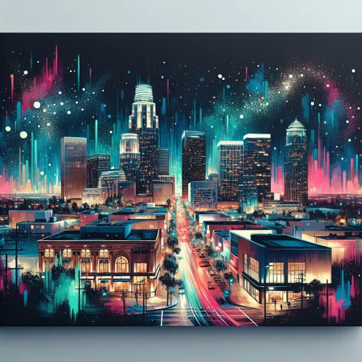 Illustration of Modesto at night