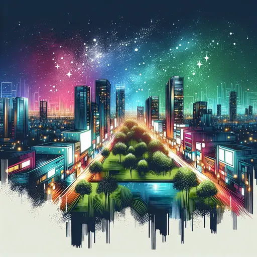 Illustration of Mogadishu at night