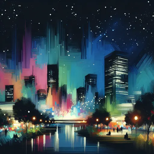 Illustration of Monroe at night