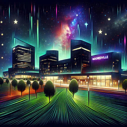 Illustration of Mooresville at night