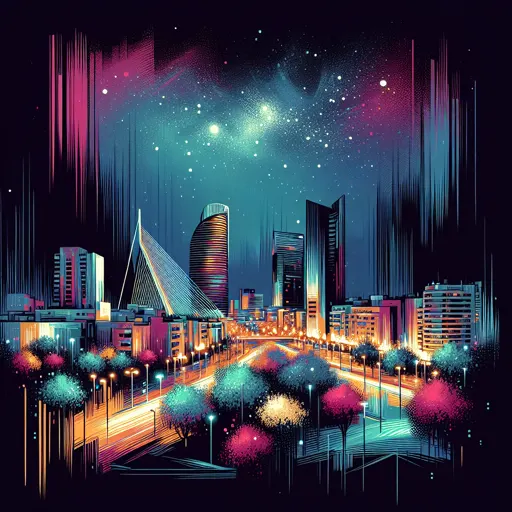 Illustration of Murcia at night