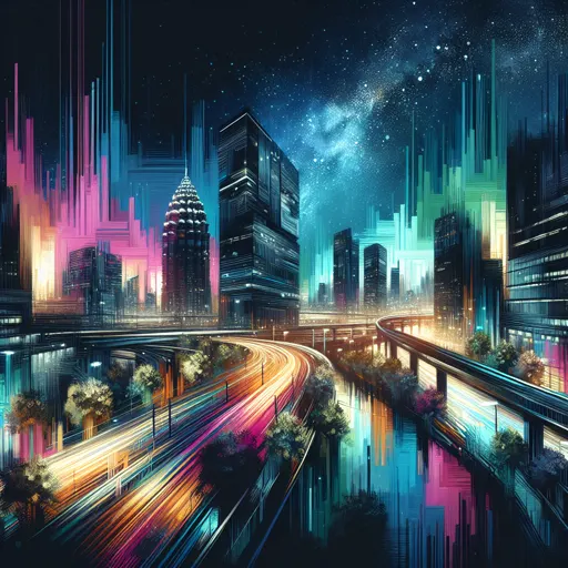 Illustration of Myrtle Beach at night