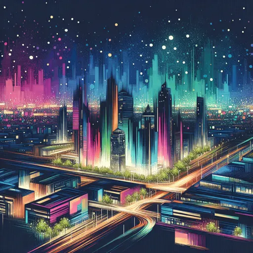 Illustration of Nagpur at night